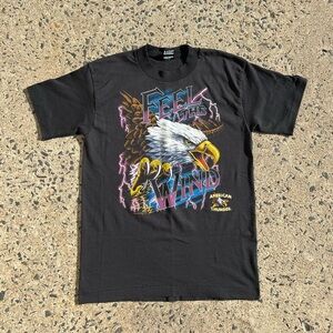 VTG American Thunder Lightning Tee Adult M Feel The Wind Eagle Double Sided
